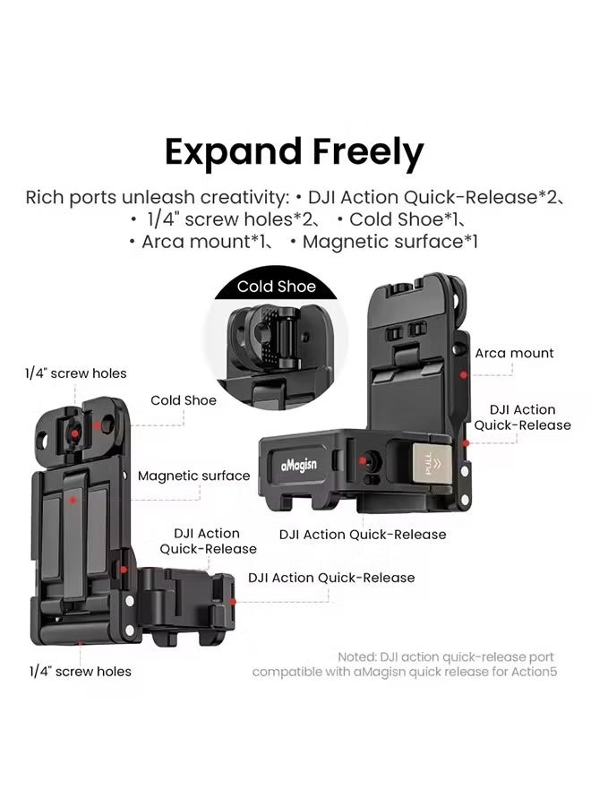 aMagisn "Mantis" Camera Extension Frame for DJI Pocket 3 Magnetic Attachment Mechanical Mechanism Mounts Camera Accessories - Image 3